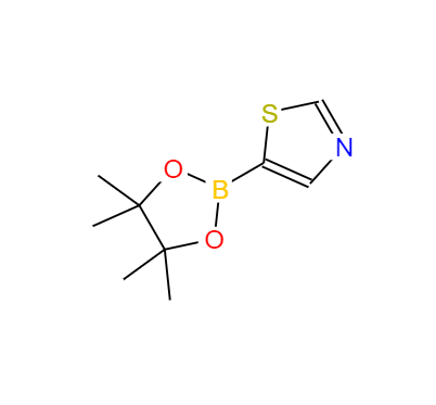 CAS：1086111-09-2，中(zhōng)文(wén)名(míng)称：5-(4,4,5,5-四甲基-1,3,2-二恶硼烷-2-基)噻唑 